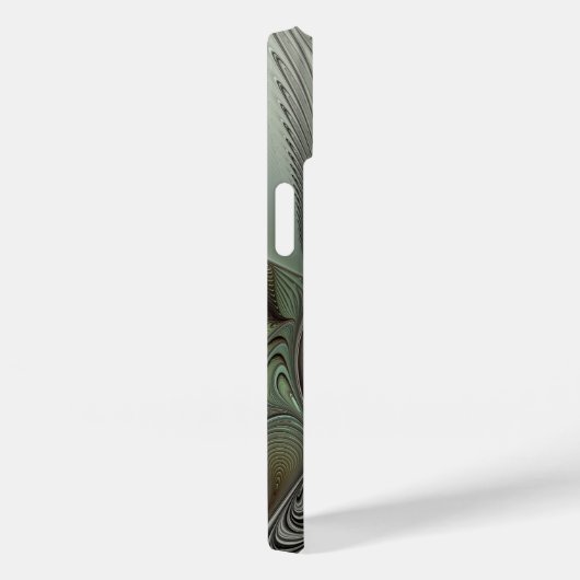 Abstrakte Olive Sage Green Gray Fraktal Initialen Case-Mate iPhone Hülle (Rückseite / Rechts)