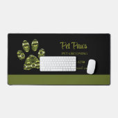 Abstrakte Olive Yellow Dog Pfote Pet Grooming Schreibtischunterlage (Tastatur & Maus)