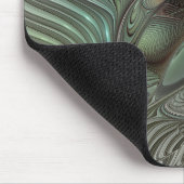 Abstrakte Oliven-Salbei-Grün-Grau-Fraktal-Kunst-Fa Mousepad (Ecke)