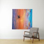 abstrakte Ölmalerei auf Fischerbooten und auf See Wandteppich (Beispiel (Horizontal))