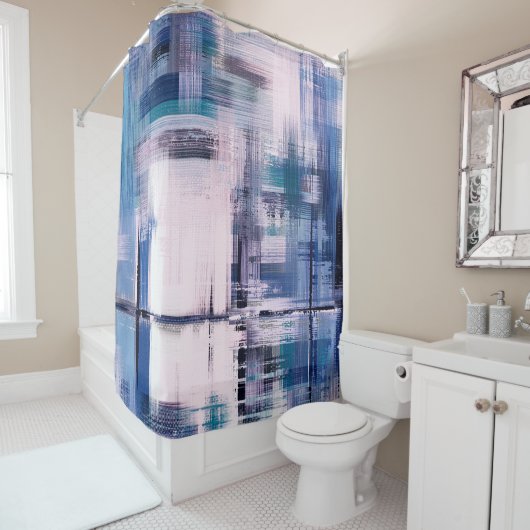 Abstrakte Ölmalerei auf Leinwand, handgezeichnete Duschvorhang (Beispiel)