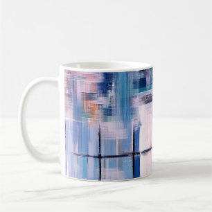 Abstrakte Ölmalerei auf Leinwand, handgezeichnete  Kaffeetasse