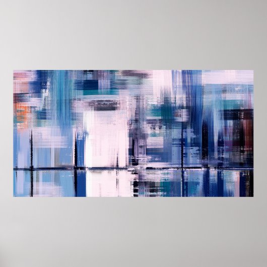 Abstrakte Ölmalerei auf Leinwand, handgezeichnete Poster (Vorne)