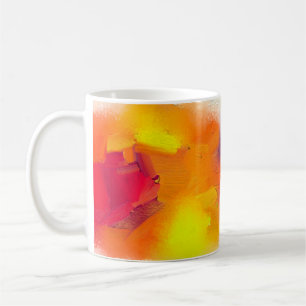 Abstrakte Ölmalerei auf Leinwand Textur. Kaffeetasse
