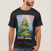 Abstrakte Ölmalerei auf Weihnachtsbaum in Shirt (Vorderseite)