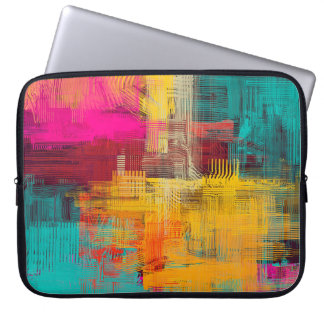 Abstrakte Ölmalerei, ausdrucksstarker Hintergrund. Laptopschutzhülle