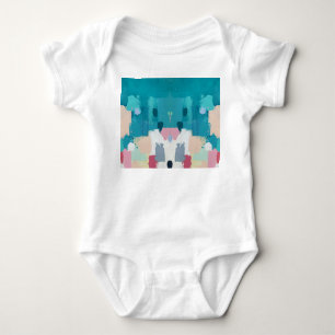 Abstrakte Ölmalerei, farbenfrohe Textur. Baby Strampler