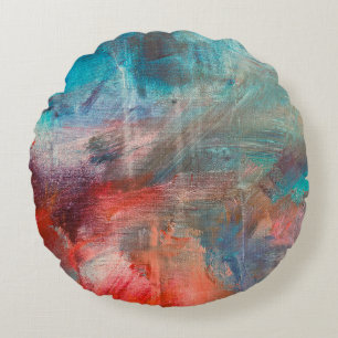 Abstrakte Ölmalerei Hintergrund. Öl auf Leinwand Rundes Kissen