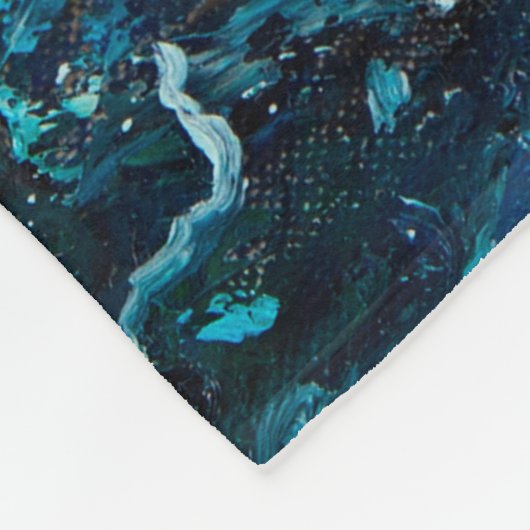 abstrakte Ölmalerei mit Wellen in Ozeanen oder Oz Fleecedecke (Ecke)