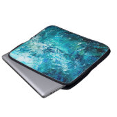 abstrakte Ölmalerei mit Wellen in Ozeanen oder Oze Laptopschutzhülle (Vorne Knopf)