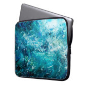 abstrakte Ölmalerei mit Wellen in Ozeanen oder Oze Laptopschutzhülle (Vorderseite Links)