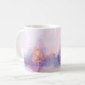 Abstrakte Ölmalerei Winterwaldlandschaft. Sem Kaffeetasse (Vorderseite Links)