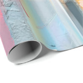 Abstrakte Ölmalerlandschaft. Blauer Pur Geschenkpapier (Rolleneckpunkt)