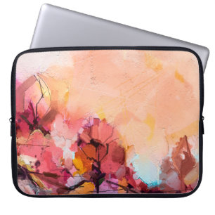 Abstrakte Ölmalerlandschaft. Blauer Pur Laptopschutzhülle