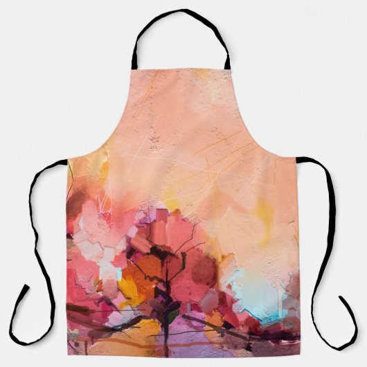 Abstrakte Ölmalerlandschaft. Blauer Pur Schürze (Vorderseite)