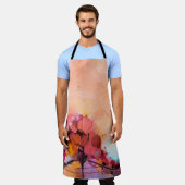 Abstrakte Ölmalerlandschaft. Blauer Pur Schürze (Getragen)