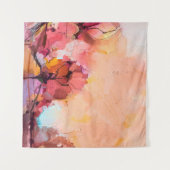 Abstrakte Ölmalerlandschaft. Blauer Pur Wandteppich (Vorderseite (Horizontal))