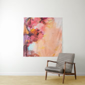 Abstrakte Ölmalerlandschaft. Blauer Pur Wandteppich (Beispiel (Horizontal))