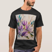 Abstrakte Ölmaltechnik Blume Blätter T-Shirt (Vorderseite)