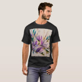 Abstrakte Ölmaltechnik Blume Blätter T-Shirt (Vorne ganz)
