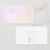 Abstrakte Ombre Aquarellfarben mit goldenen Akzent Visitenkarte (Vorne/Hinten)