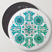 Abstrakte Ombre-Blume Button (Vorne & Hinten)