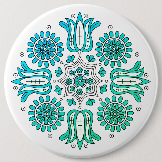 Abstrakte Ombre-Blume Button (Vorderseite)