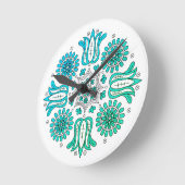 Abstrakte Ombre-Blume Runde Wanduhr (Winkel)