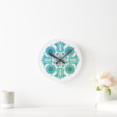 Abstrakte Ombre-Blume Runde Wanduhr (Zuhause)