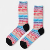 Abstrakte Ombre Color Waves Socken (Linkes Detail)