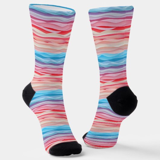 Abstrakte Ombre Color Waves Socken (Gewinkelt)