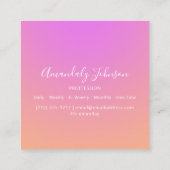 Abstrakte OMBRÉ Geometrie benutzerdefiniertes Foto Quadratische Visitenkarte (Rückseite)