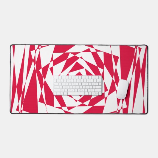 Abstrakte optische Illusionsschreibmatte weiß und Schreibtischunterlage (Tastatur & Maus)