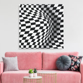 abstrakte optische Täuschung Schwarz-weißer Op-Art Leinwanddruck (Insitu (Wohnzimmer))