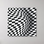abstrakte optische Täuschung Schwarz-weißer Op-Art Leinwanddruck (Vorderseite)