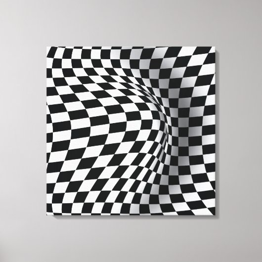 abstrakte optische Täuschung Schwarz-weißer Op-Art Leinwanddruck (Vorderseite)