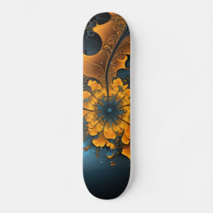 Abstrakte Orange Blaue Fraktal-Kunst-Skateboard Skateboard