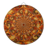 Abstrakte Orange-, Braun- und Grüntöne Dartscheibe (vorne)