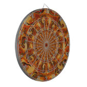 Abstrakte Orange-, Braun- und Grüntöne Dartscheibe (Vorderseite Links)
