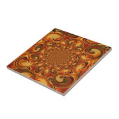 Abstrakte Orange-, Braun- und Grüntöne Fliese (Seite)