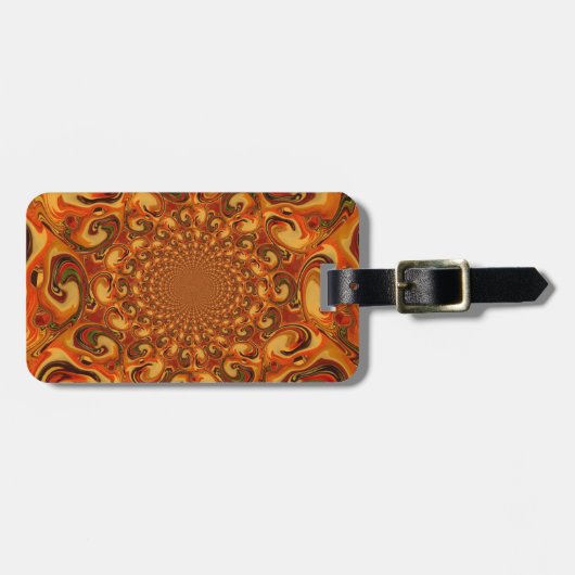 Abstrakte Orange-, Braun- und Grüntöne Gepäckanhänger (Vorderseite horizontal)