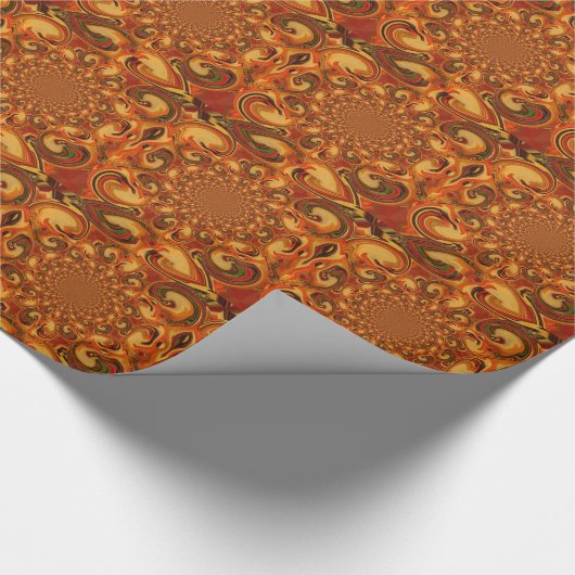 Abstrakte Orange-, Braun- und Grüntöne Geschenkpapier (Ecke)