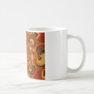 Abstrakte Orange-, Braun- und Grüntöne Kaffeetasse