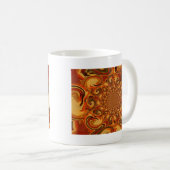 Abstrakte Orange-, Braun- und Grüntöne Kaffeetasse (VorderseiteRechts)