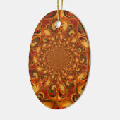 Abstrakte Orange-, Braun- und Grüntöne Keramik Ornament (Links)