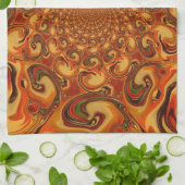 Abstrakte Orange-, Braun- und Grüntöne Küchentuch (Gefaltet)