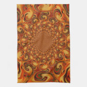 Abstrakte Orange-, Braun- und Grüntöne Küchentuch (Vertikal)