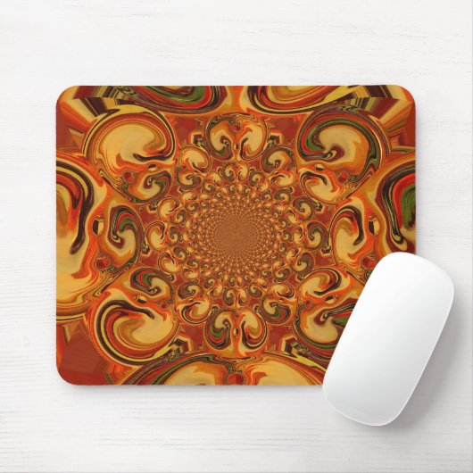 Abstrakte Orange-, Braun- und Grüntöne Mousepad (Mit Mouse)