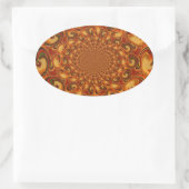 Abstrakte Orange-, Braun- und Grüntöne Ovaler Aufkleber (Tasche)