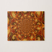 Abstrakte Orange-, Braun- und Grüntöne Puzzle (Horizontal)